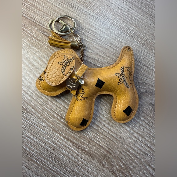 MCM Accessories - MCM Brown Dog Keychain with Gold Accents with COA